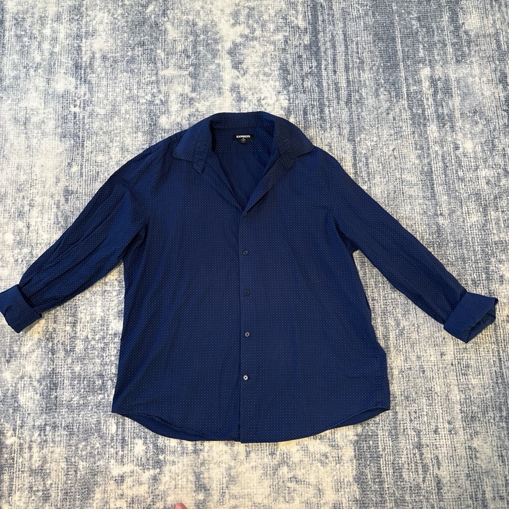 Express Classic Navy Polka Dot Shirt